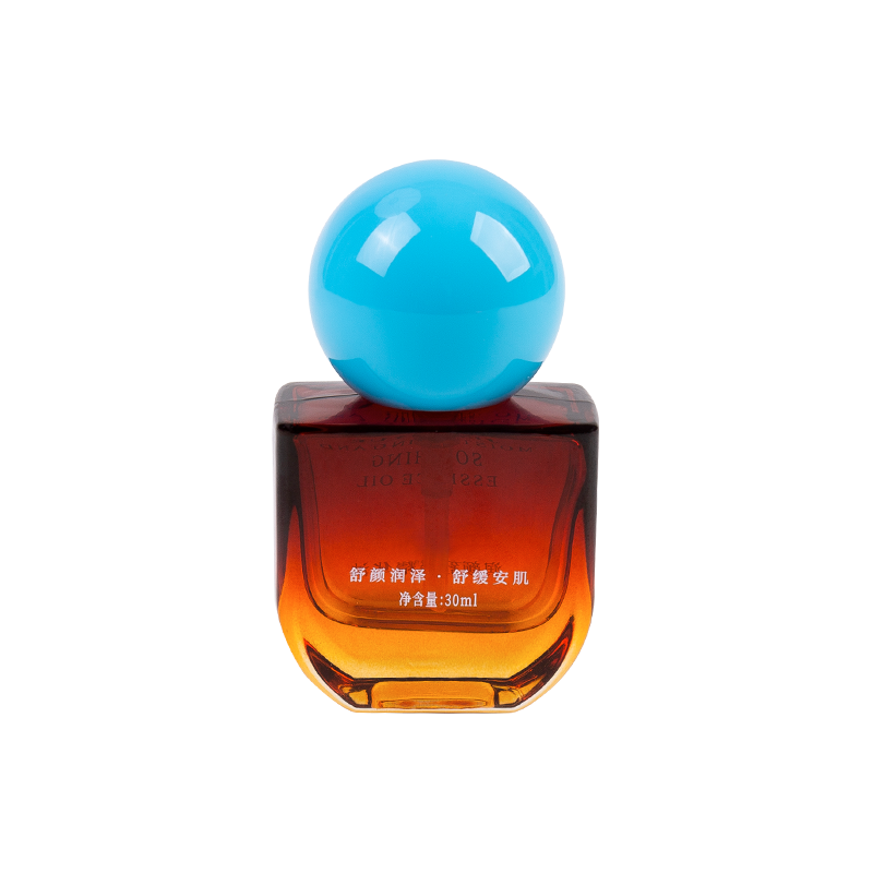 스카이 블루 ABS 캡이있는 30ml 앰버 유리 병